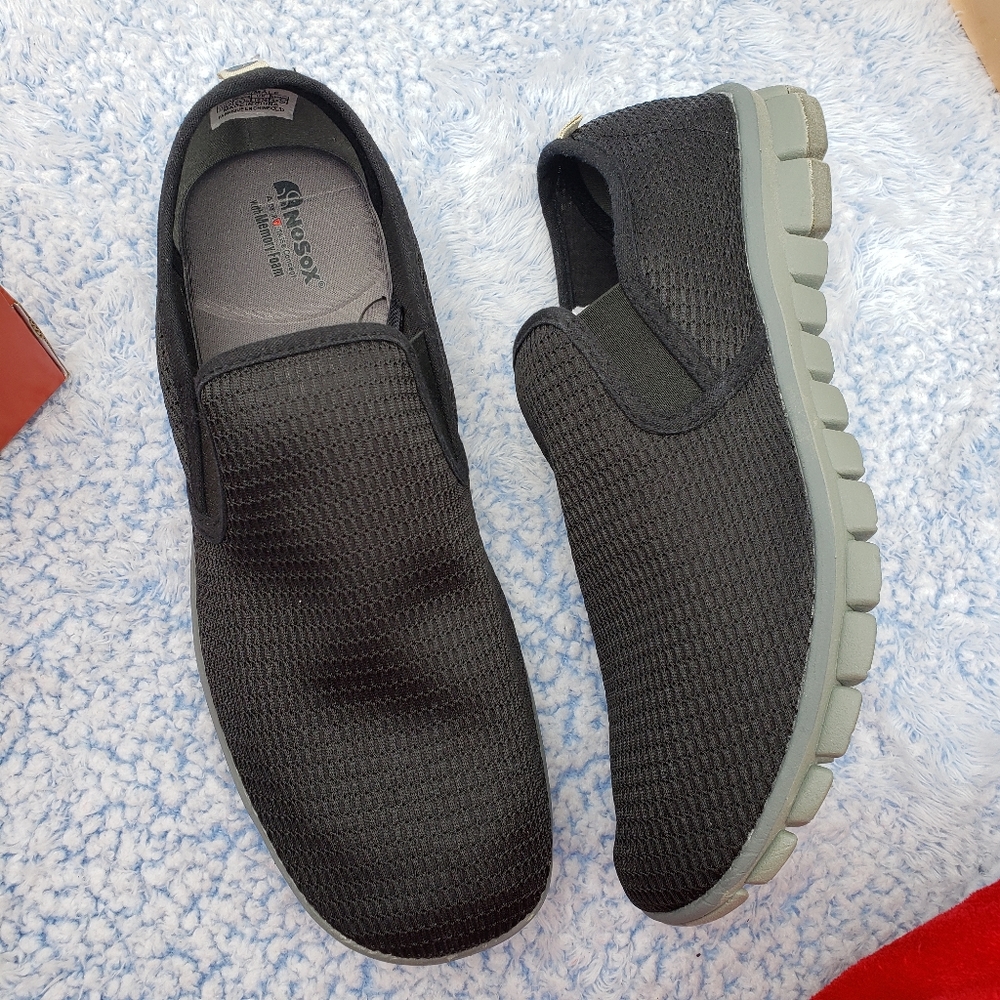 DEER STAGS wino black/gray mesh tennis shoes wide